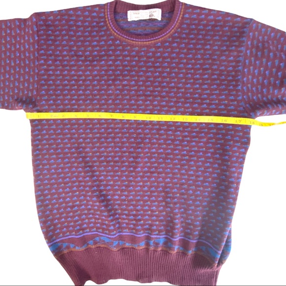VINTAGE TRICOTS ST. RAPHAEL 100% WOOL MAROON CREW NECK PULLOVER SWEATER WOMENS - Picture 6 of 6